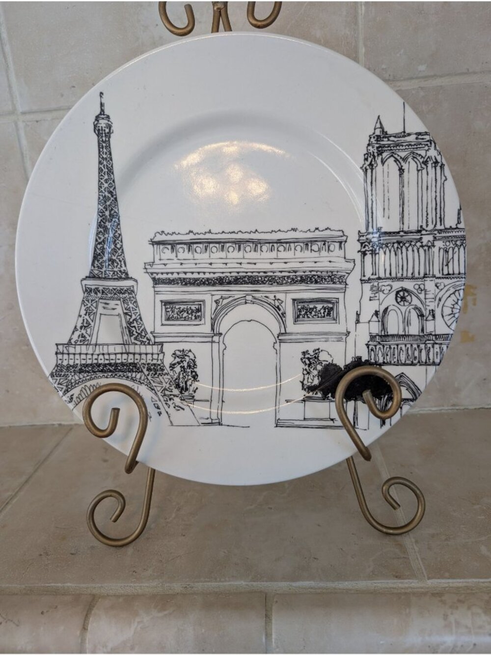 Royal Stafford "City Scenes" Paris Plate Discontinued Eiffel Tower France